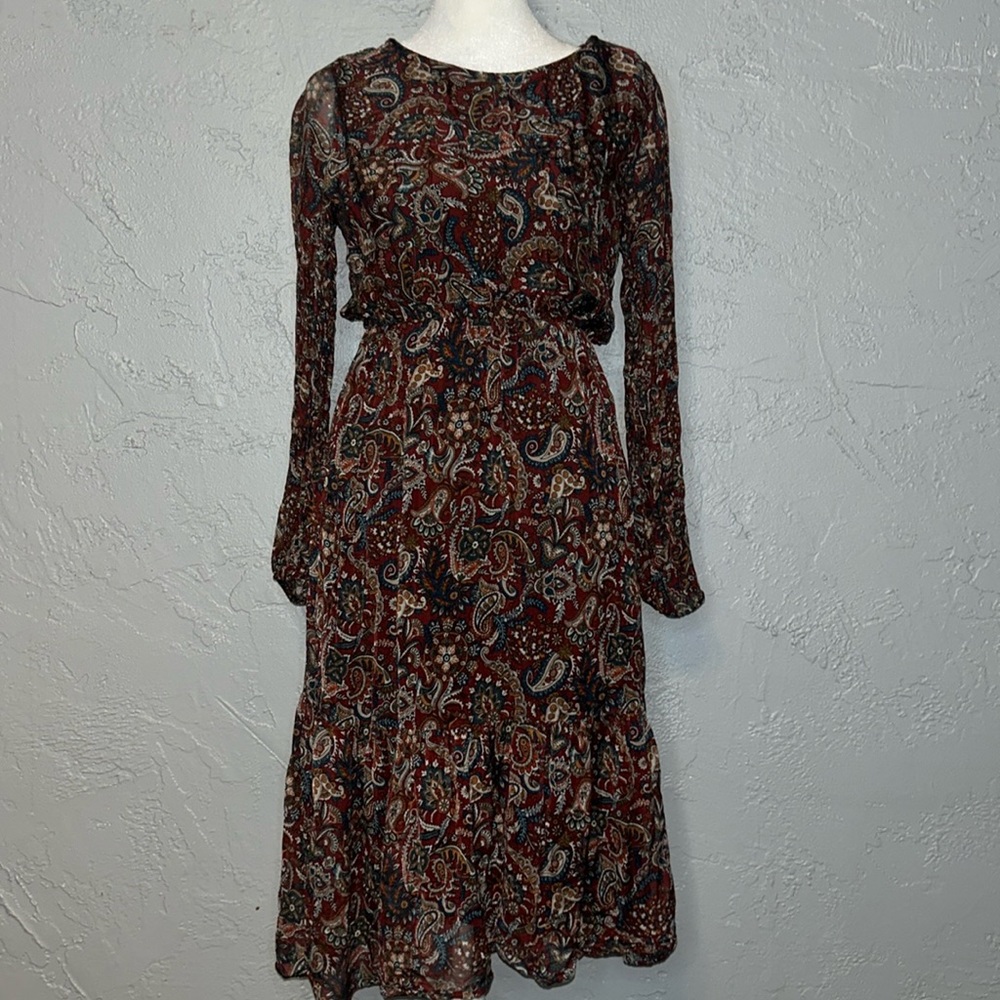 Laura Guidotti Paisley Italian Silk Blend Dress
